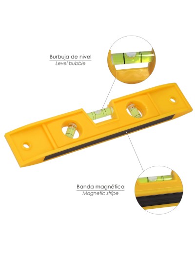 Nivel Burbuja Plastico, Base Magnetica 230 mm.