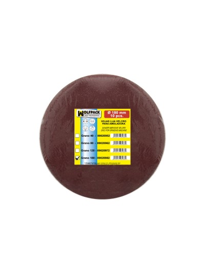 Lija Recambio Velcro Para Amoladora Ø 180 mm. grano 180 (10 Piezas)