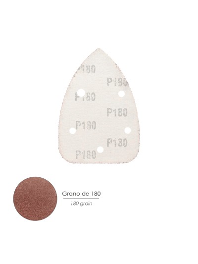 Lija Recambio Velcro Delta 140x100 mm. Con Agujero Grano 240. (10 Piezas)