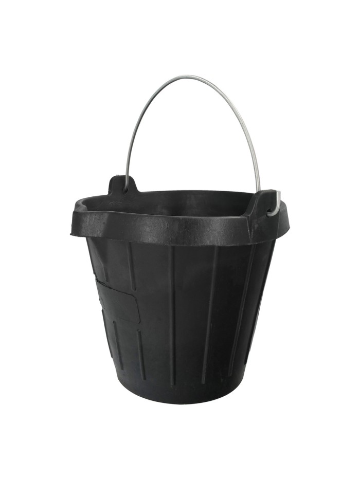 Cubo Obra Industrial Goma 10 Litros Con Pico Vertedor. Base y Laterales Reforzado. Espesor 1 cm. Espuerta Obra, Cubo Goma Obra