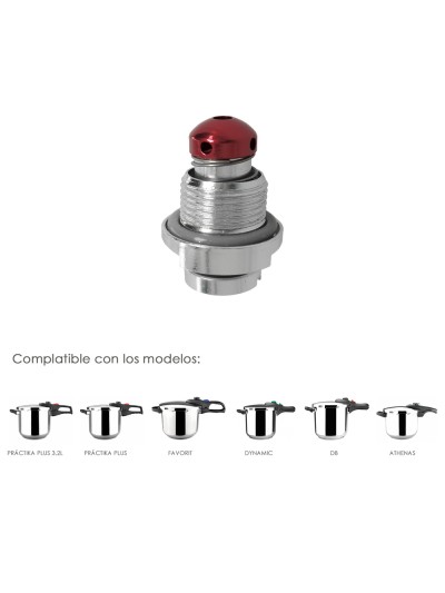 Valvula De Seguridad Compatible Con Olla A Presión Súper Rápida Magefesa Nova, Nova Pro, Prisma y Astra, Recambio oficial