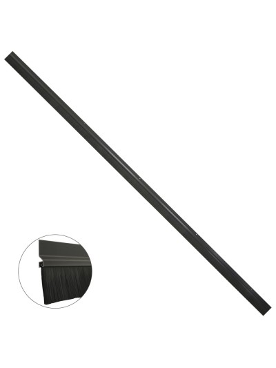 Burlete Para Puertas De Garaje Aluminio Negro Con Cepillo 2,5 m. Cepillo De Puerta, Burlete Garaje, Burlete Cepillo Cochera