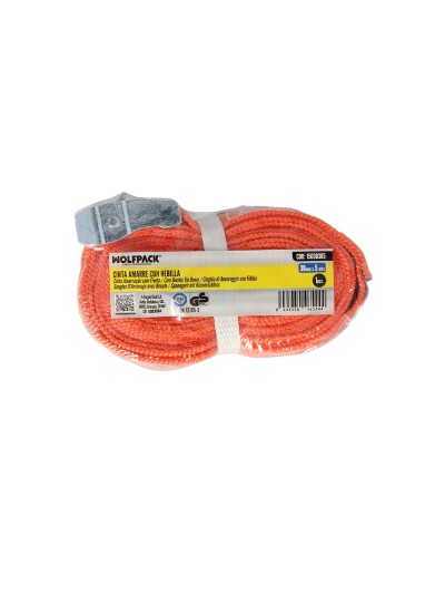 Cinta De Amarre Con Trinquete 5 metros x 38 mm. Trinquete Metalico Automatico, Cincha, Eslinga Mercancia, Correa Sujeción