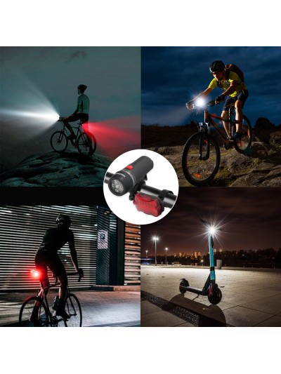 Kit Luces Led Delantera y Trasera Para Bicicleta / Patinete. Funcionamiento a Pilas.