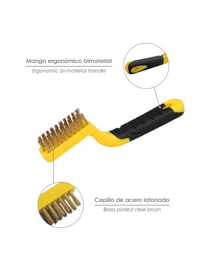 Cepillo Manual Acero Latonado Bujias | Cepillo De Puas | Cepillo Para Metales | Cepillo Abrasivo