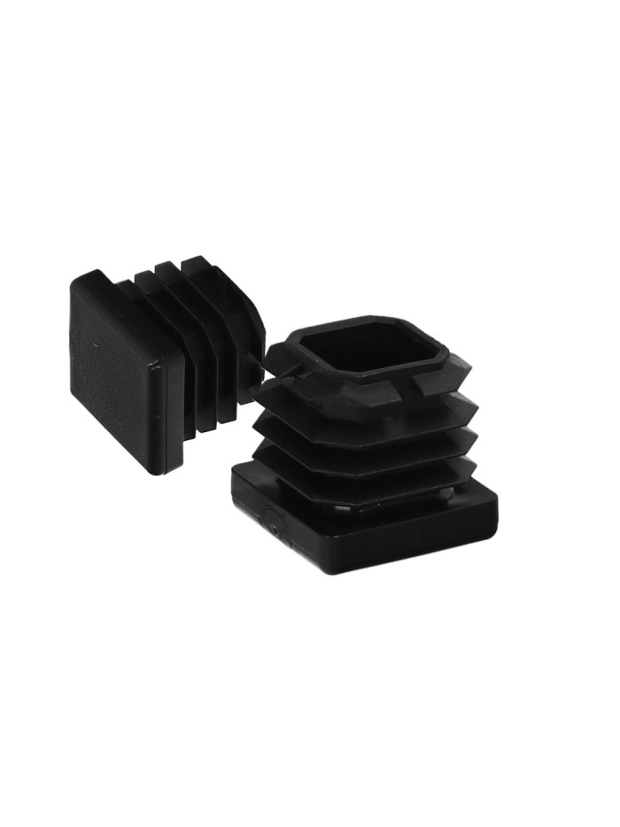 Contera Interior Plastico Cuadrada 25x25 mm. Color Negro. Bolsa 200 Unidades. Contera Mesa, Silla, Muebles, Estanteria