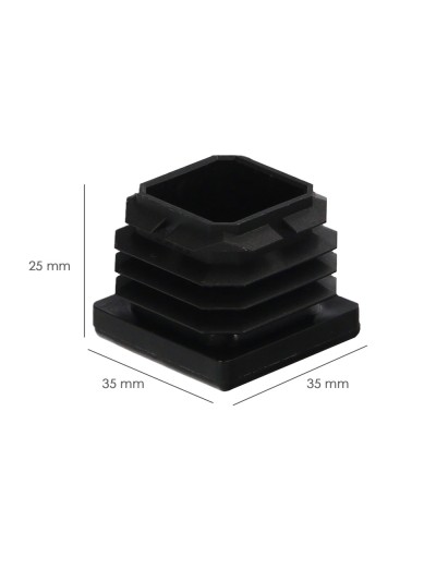 Contera Interior Plastico Cuadrada 35x35 mm. Color Negro. Bolsa 200 Unidades. Contera Mesa, Silla, Muebles, Estanteria