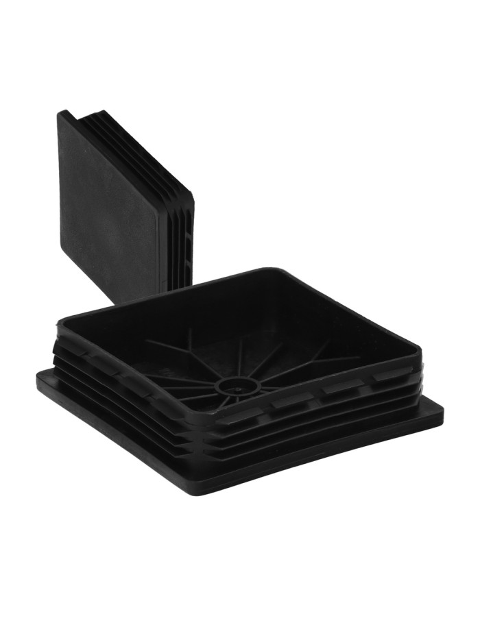 Contera Interior Plastico Cuadrada 100x100 mm. Color Negro. Bolsa 25 Unidades. Contera Mesa, Silla, Muebles, Estanteria