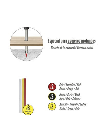 Minas Recambio Para Lapiz Carpintero Portaminas (6 Piezas)