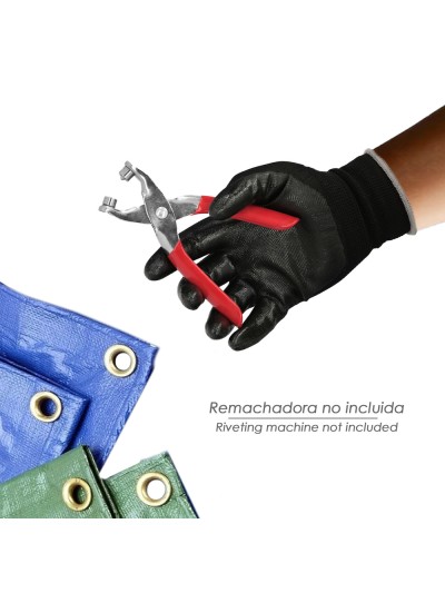 Ojetes / Ojales Metalicos Grandes Para Lona Ø Interior 10 mm. (Bolsa 100 Unidades)
