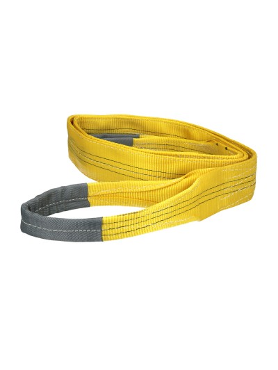 Eslinga Plana Doble Banda 3.000 Kg. Factor Seguridad 7:1, Longitud: 4 Metros Ancho 9 cm. 100% Poliester. Color Amarilla