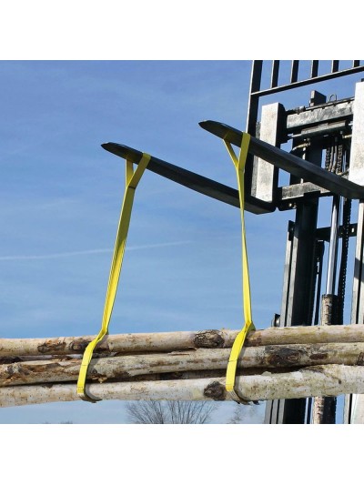Eslinga Plana Doble Banda 3.000 Kg. Factor Seguridad 7:1, Longitud: 4 Metros Ancho 9 cm. 100% Poliester. Color Amarilla