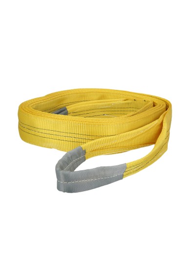 Eslinga Plana Doble Banda 3.000 Kg. Factor Seguridad 7:1, Longitud: 6 Metros Ancho 9 cm. 100% Poliester. Color Amarilla