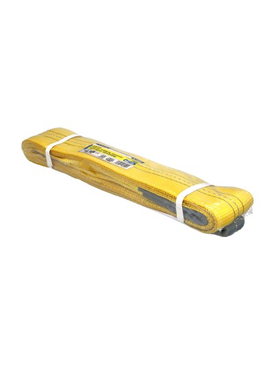 Eslinga Plana Doble Banda 3.000 Kg. Factor Seguridad 7:1, Longitud: 6 Metros Ancho 9 cm. 100% Poliester. Color Amarilla