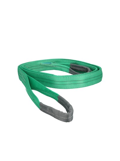Eslinga Plana Doble Banda 2.000 Kg. Factor Seguridad 7:1, Longitud: 4 Metros Ancho 6 cm. 100% Poliester. Color Verde