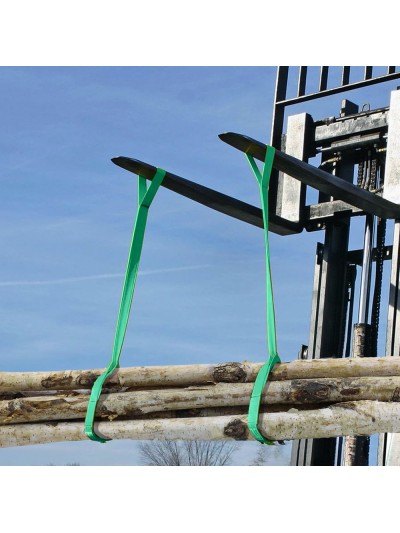 Eslinga Plana Doble Banda 2.000 Kg. Factor Seguridad 7:1, Longitud: 4 Metros Ancho 6 cm. 100% Poliester. Color Verde