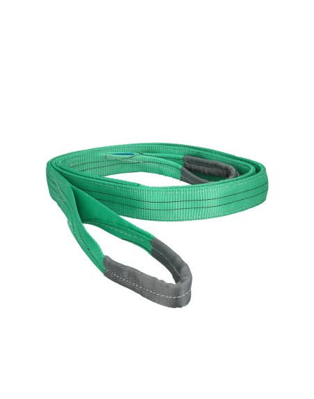 Eslinga Plana Doble Banda 2.000 Kg. Factor Seguridad 7:1, Longitud: 5 Metros Ancho 6 cm. 100% Poliester. Color Verde