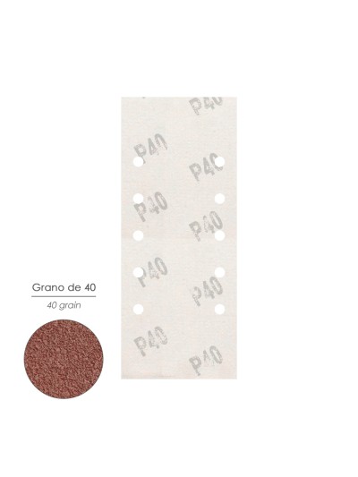 Lija Recambio Con Velcro 115x280 mm. con Agujeros Grano  40 (10 Piezas)