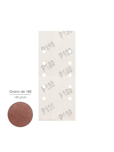 Lija Recambio Con Velcro 115x280 mm. con Agujeros Grano  180 (10 Piezas)
