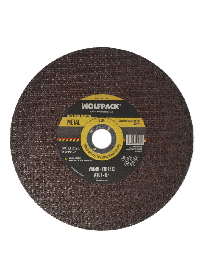 Disco Corte Abrasivo  Metal Ø 300 x Ø 32 mm. Espesor 3,2 mm. Disco Radial / Amoladora Universal Con Todas Las Amoladoras
