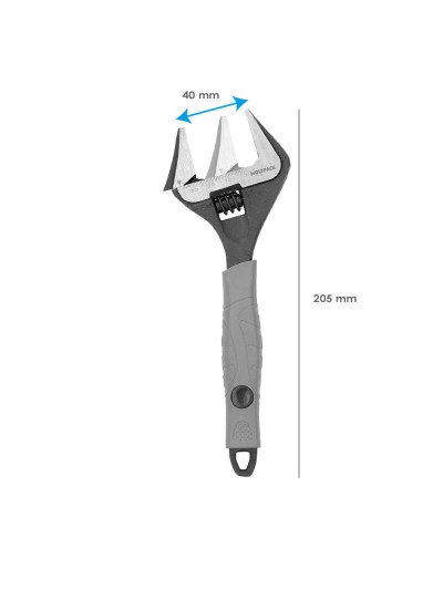 Llave Ajustable Gran Apertura Compact. Cromo Vanadio 8" Llave Inglesa, Llave De Expansion, Llave Gran Apertura