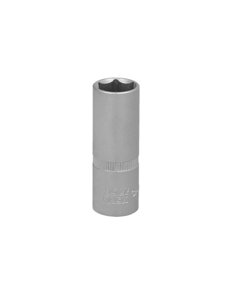 Llave Vaso 1/4" Hexagonal Larga 13 mm. Perfil de 6 caras. Acero Cromo Vanadio, Aristas Redondas