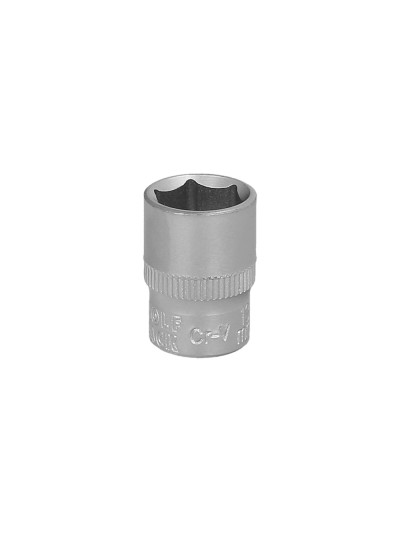 Llave Vaso 1/4" Hexagonal 13 mm. Perfil de 6 caras. Acero Cromo Vanadio, Aristas Redondas