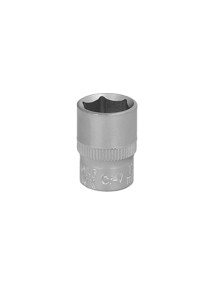 Llave Vaso 1/4" Hexagonal 13 mm. Perfil de 6 caras. Acero Cromo Vanadio, Aristas Redondas