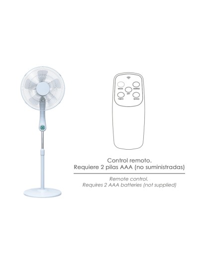 Ventilador Suelo Silencioso Con Mando. Ø 43 cm. Altura 140cm. 55 watt. 55 watt. Ventilador programable. Ventilador oscilante.