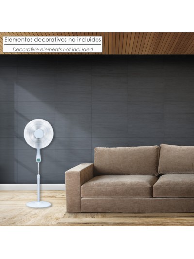 Ventilador Suelo Silencioso Con Mando. Ø 43 cm. Altura 140cm. 55 watt. 55 watt. Ventilador programable. Ventilador oscilante.