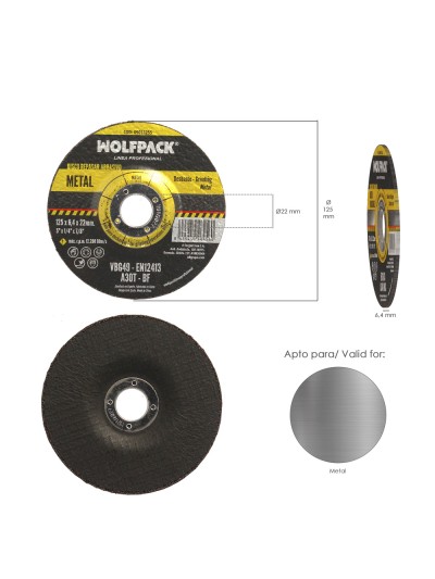 Disco Repasar Abrasivo Ø 125 x Ø 22 mm. Espesor 6,0 mm. Disco Radial / Amoladora Universal Compatible Con Todas Las Amoladoras