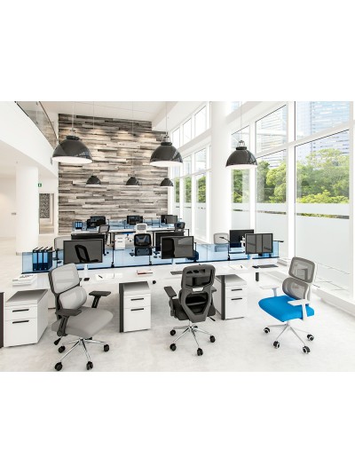 Silla q-connect oficina lucca malla base metalica alt max 1090 anc 700 prof 650 ruedas premium color negro