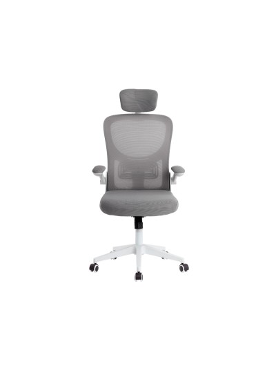 Silla q-connect ergonomica pal ermo malla base nylon alt max 1300 anc 610 prof 600 ruedas premium color blanco gris
