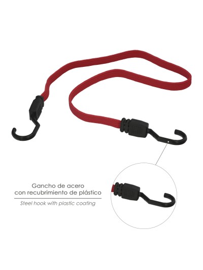 Pulpo De Goma Plano Reforzado 1,0 Metro (2 Unidades) 100% Latex, Capacidad Amarre 200 Newtons Gomas Elasticas, Cuerda Elastica,