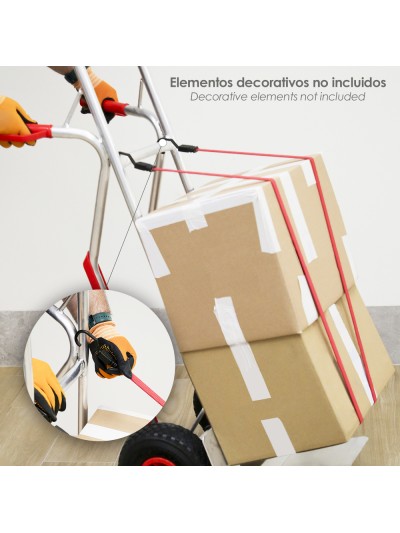 Pulpo De Goma Plano Reforzado 1,0 Metro (2 Unidades) 100% Latex, Capacidad Amarre 200 Newtons Gomas Elasticas, Cuerda Elastica,