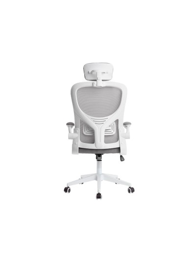Silla q-connect ergonomica pal ermo malla base nylon alt max 1300 anc 610 prof 600 ruedas premium color blanco gris
