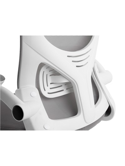 Silla q-connect ergonomica pal ermo malla base nylon alt max 1300 anc 610 prof 600 ruedas premium color blanco gris