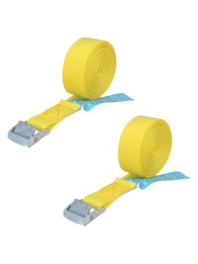 Cinta De Amarre Con Trinquete 4,5 metros x 25 mm.(2 Unidades) Trinquete Metalico Automatico, Cincha, Eslinga, Correa Sujeción