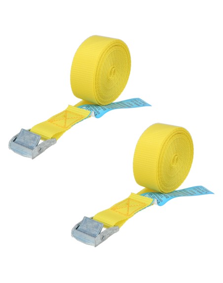 Cinta De Amarre Con Trinquete 4,5 metros x 25 mm.(2 Unidades) Trinquete Metalico Automatico, Cincha, Eslinga, Correa Sujeción