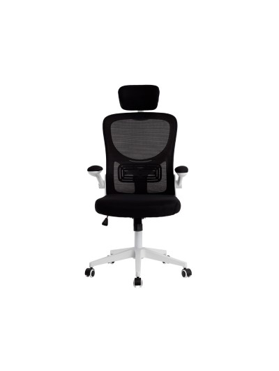 Silla q-connect ergonomica pal ermo malla base nylon alt max 1300 anc 610 prof 600 ruedas premium color blanco negro