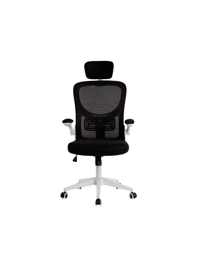 Silla q-connect ergonomica pal ermo malla base nylon alt max 1300 anc 610 prof 600 ruedas premium color blanco negro Silla q-connect ergonomica pal ermo malla base nylon alt max 1300 anc 610 prof 600 ruedas premium color blanco negro