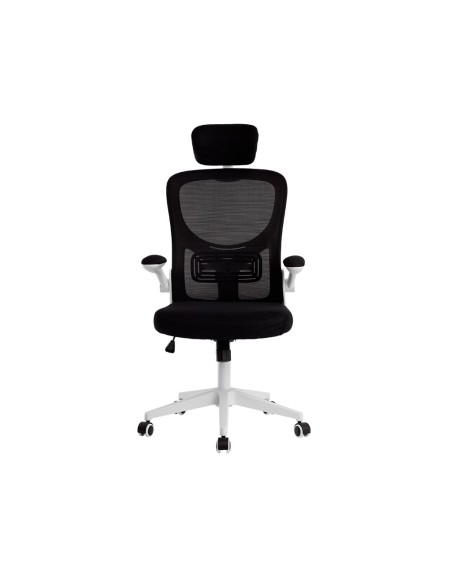 Silla q-connect ergonomica pal ermo malla base nylon alt max 1300 anc 610 prof 600 ruedas premium color blanco negro