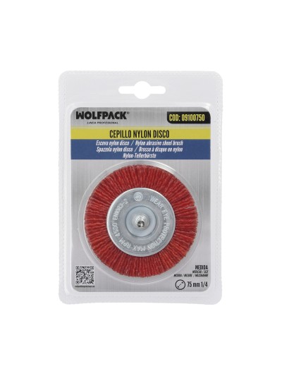 Cepillo Nylon Disco Ø 75 mm. 1/4". Lijar y Pulir Madera, Metal, Acero Inoxidable, Cepillo Taladro, Cepillo Pulir, Cepillo Lijar
