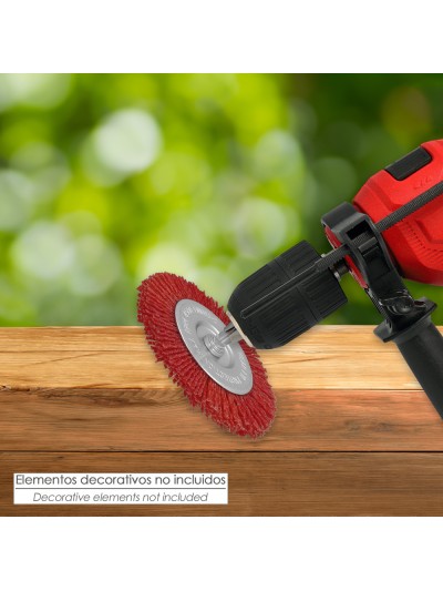 Cepillo Nylon Disco Ø 75 mm. 1/4". Lijar y Pulir Madera, Metal, Acero Inoxidable, Cepillo Taladro, Cepillo Pulir, Cepillo Lijar