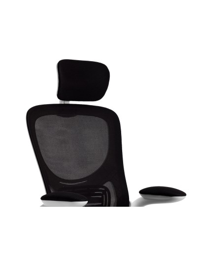 Silla q-connect ergonomica pal ermo malla base nylon alt max 1300 anc 610 prof 600 ruedas premium color blanco negro