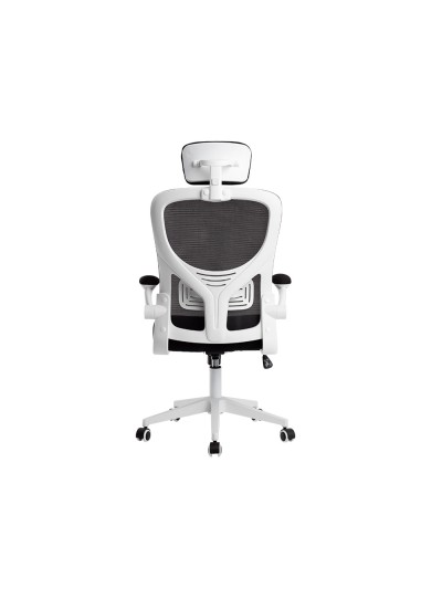 Silla q-connect ergonomica pal ermo malla base nylon alt max 1300 anc 610 prof 600 ruedas premium color blanco negro