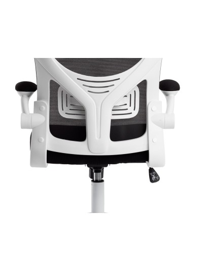 Silla q-connect ergonomica pal ermo malla base nylon alt max 1300 anc 610 prof 600 ruedas premium color blanco negro