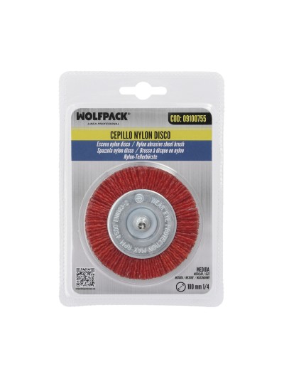 Cepillo Nylon Disco Ø100 mm. 1/4". Lijar y Pulir Madera, Metal, Acero Inoxidable, Cepillo Taladro, Cepillo Pulir, Cepillo Lijar