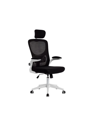 Silla q-connect ergonomica pal ermo malla base nylon alt max 1300 anc 610 prof 600 ruedas premium color blanco negro