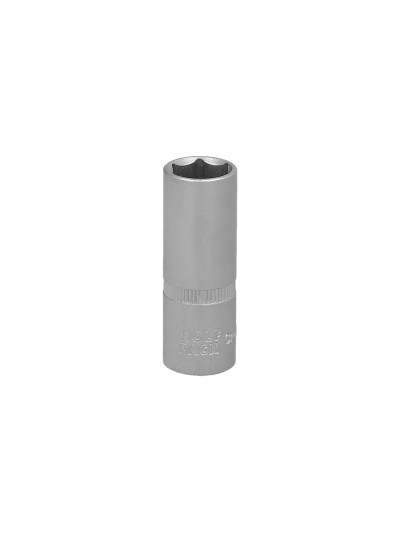 Llave Vaso 1/4" Hexagonal Larga 10 mm. Perfil de 6 caras. Acero Cromo Vanadio, Aristas Redondas